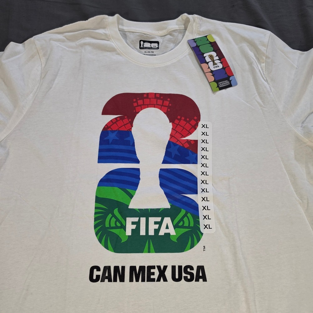 FIFA 2026 World Cup T-Shirt Mens XL White CAN MEX USA Official Licensed NWT